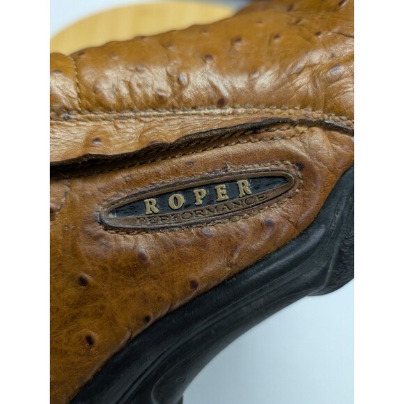 Roper Performance Shoes Loafers Slip On Men\'s Size 10 Faux Ostrich Leather EUC main image 8